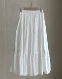 [Two Piece] Hueri Punching Blouse Long Skirt