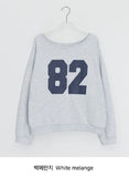 Rashi U-neck One Off-Shoulder Printing Sweatshirt
