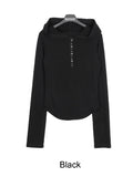 Mic Button Hooded T-Shirt