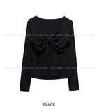 Hina Shirring Tie Ribbon Long Sleeve