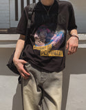 Perm Printing Crop Short Sleeve T-shirt