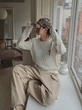 Autumn Damage Boat Neck Knitwear