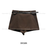 [Belt set] Tommy Slit Layered Skirt Pants