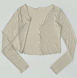 Soft Touch Slim Fit Span Long Sleeve Cardigan