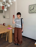 [unisex] Keiri pintuck banding parachute wide linen pants