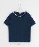[BAONHAUS] Lanenji Color Matching Short Sleeve Hoodie
