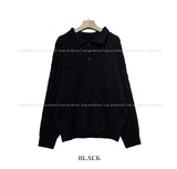 Poster cable collar knit