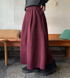 Tenico banding corduroy pintuck long skirt