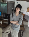 Atelie damage V-neck short sleeves knitwear