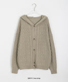 Noncoro Cable Hood Knit Cardigan
