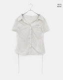 Tapee stripe ribbon strap pocket shirt