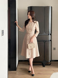 Elnis Three Quarter Tweed Flare One Piece