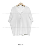 Solid V-neck half cardigan