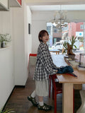 [unisex] Shudel Summer Seersucker Check Over Shirt
