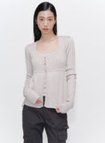 Ribbed layered cardigan knit