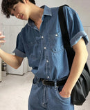 Summer denim half shirt
