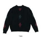 WOOL DIAMOND CABLE KNIT
