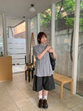 Lupin Summer Seersucker Check Over Short Sleeve Shirt