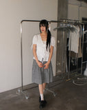 Kiro Check Tiered Banding Midi Skirt