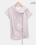 Kenbi Scarf Short Sleeve Blouse