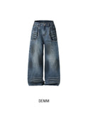 Linear Rivet Dirty Wash Denim Pants