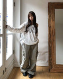 Faded Dyeing Washed Multi Cargo Pants