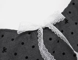 Somni Dot Lace Ribbon Big Shoulder Bag