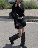 Nikki Pocket Leather Long Boots