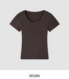 Slim Deep Round Short Sleeve