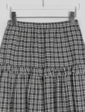Futero Check Frill Banding Long Skirt