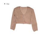 Blossom V-Neck Summer Knit Crop Cardigan