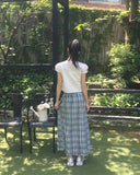 Yudo tie string puff short sleeve blouse