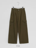 Ilonde Pintuck Cotton Cargo Wide Pants