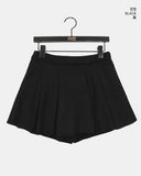 Chiken wool pin tuck mini skirt