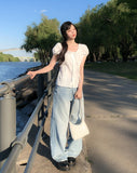 Tero Double Back Pocket Embossed Denim Pants
