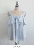 Jenia Ribbon Frill Sleeveless Blouse