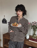 Izuna stripe crop cardigan