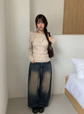 Haev String Ribbon Off-Shoulder Rib Knit