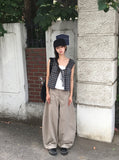 Borin Frill Lace Ribbon Layered Sleeveless Blouse