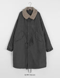 [unisex] Relco quilted string fleece collar wool field long coat