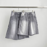 Carpenter Bermuda Knee Length Banding Denim Shorts