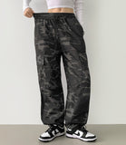 Dancer Like Camo Two-Way Military Jogger Wide Pants