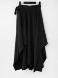 Poe wrap unbalanced long skirt