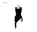 Nazy Unbalanced Ruffled Frill Halter Sleeveless