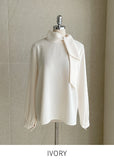Rain Shirring Tie Blouse