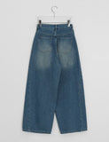 Rember Brushed Pintuck Washing Denim Wide Pants
