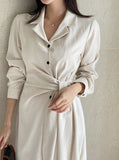 Mazel Collar Shirt Wrap One Piece