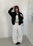 Beck Cut Line Wide Cotton Pants