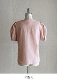 Livel Heart Neck Puff Blouse