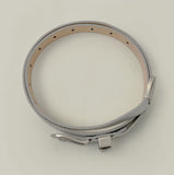 Leather Matte Silver Buckle Belt